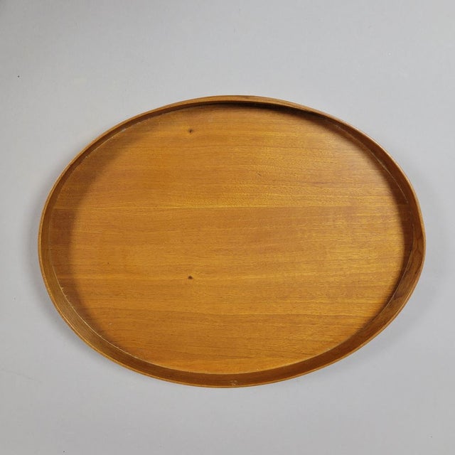 Vintage Shaker Style Cherry & Butternut Oval Serving Trays by Ken Baker, 1997 – Set of 2 For Sale In Raleigh - Image 6 of 9