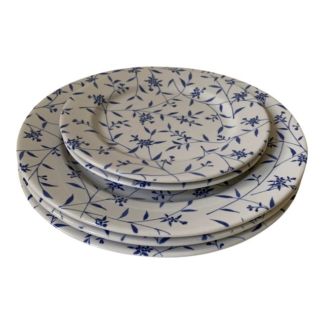 Windsor Browne Furio Blue White Flower Stoneware Dishes Set of 5 Chairish