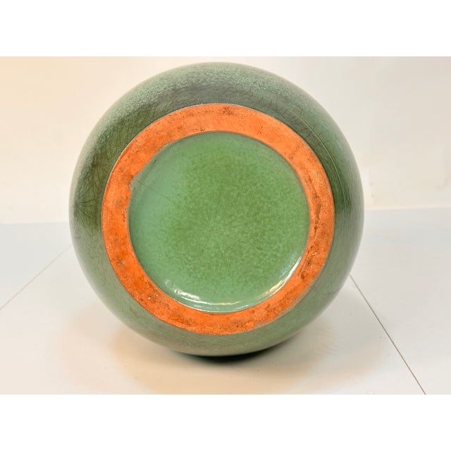 Large Turquoise Glazed Ceramic Floor Vase, Italy, 1950s For Sale - Image 16 of 18