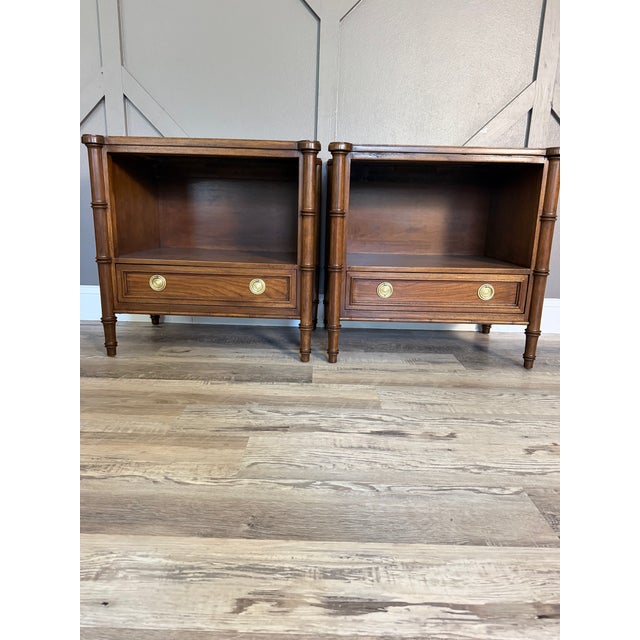 Brass Professionally Restored Mid-Century National Mount Airy Faux Bamboo Bedroom Set - 4 Pieces For Sale - Image 8 of 17