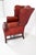 Metal 1970s Scandinavian Mid Century Chippendale-Style Cognac Leather Wingback Chair For Sale - Image 7 of 10