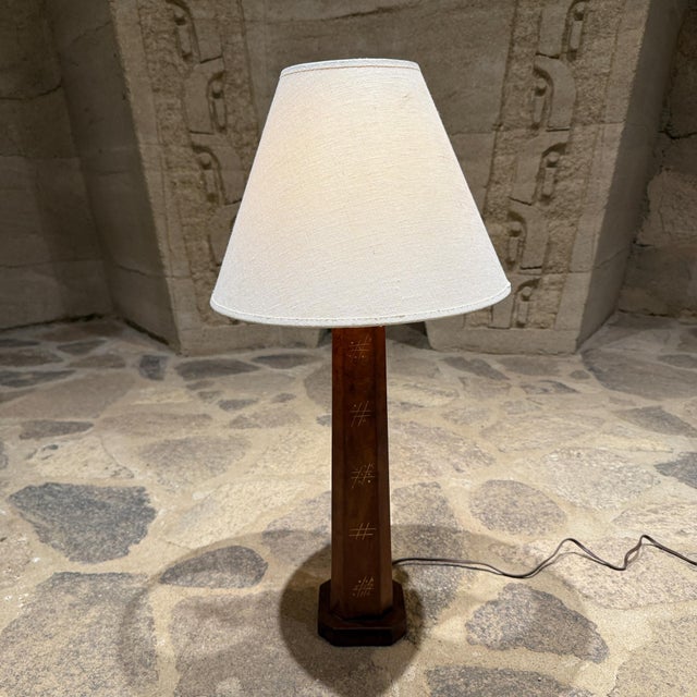 Arturo Pani Leather Wrapped Table Lamp, Gold, Mexico, 1950s For Sale - Image 14 of 17