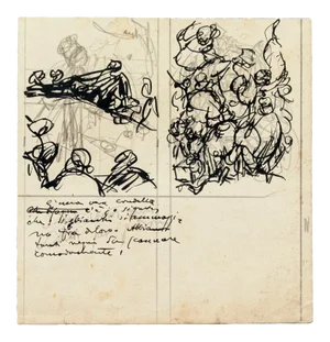 Figures - Ink and Pencil Drawing by G. Galantara - Early 20th Century Early 20th Century