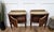 Mid-Century Italian Art Deco Style Nightstands in Walnut with Glass Tops, 1950s, Set of 2 For Sale - Image 10 of 11