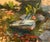 Koi Pond by Ryan Morse | Oil on panel depicting a serene pond with rocks and water lilies. For Sale