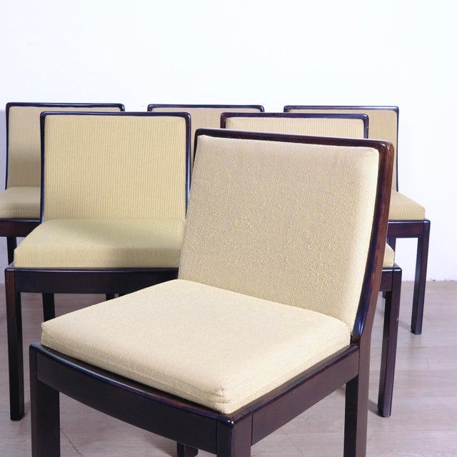 Wood Vintage Chairs in Wood and Fabric, 1970s, Set of 6 For Sale - Image 7 of 18