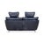 Dark Blue Leather Sesame Two-Seater Sofa with Chrome Feet from FSM For Sale - Image 11 of 13