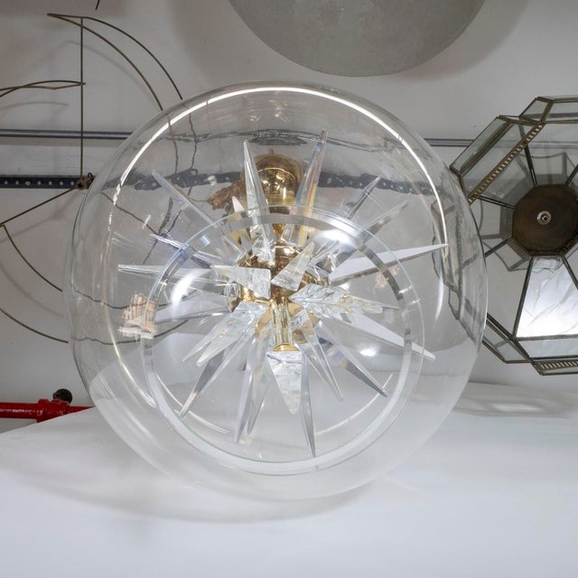 Transparent Internal starburst spherical pendant For Sale - Image 8 of 11