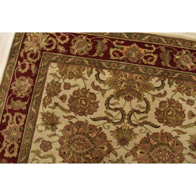 Agra Rug 5’1” X 9’9” Ivory Wool Traditional Hand-Knotted Oriental Carpet For Sale In Philadelphia - Image 6 of 13
