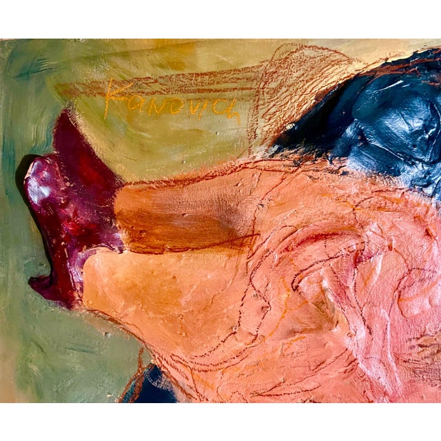 Mark Kanovich, Judaica Painting w Sculpture Terra Cotta Jewish Couple Israeli Artist Kanovich For Sale - Image 13 of 13