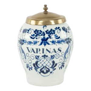 Delft Blue and White "Varinas" Tobacco Jar