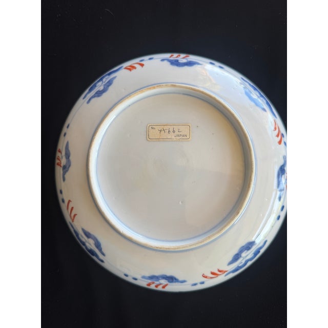 Antique Japanese Imari Porcelain Plate With Dragon Medallion, Meiji Period For Sale - Image 4 of 5