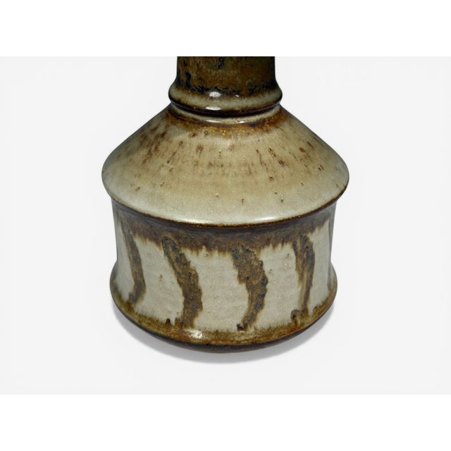 Ceramic 1960s Joseph Simon, Danish Modern, Table Lamp, Beige Stoneware, Denmark For Sale - Image 7 of 9