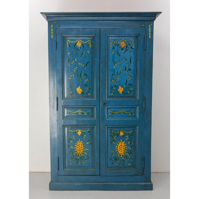French Blue Wardrobe, 1900 For Sale - Image 14 of 14