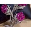 Vintage 14 Kt White Gold Diamond & 18 Ct Pink Sapp Floral Bouquet Broach 30.4 GM For Sale - Image 16 of 18