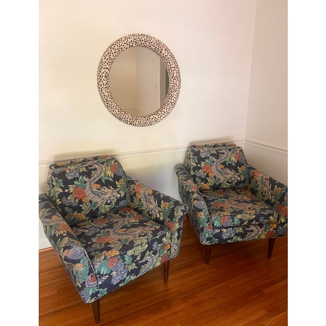 Textile Pair MCM Dragon Chairs For Sale - Image 7 of 10
