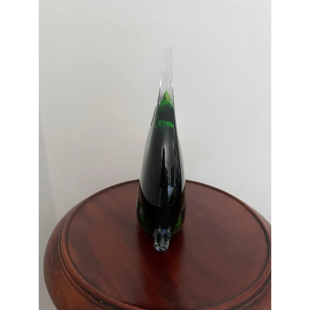 VTG Hand Blown Murano Style Glass Large Colorful Striped Fish Figurine Sculpture For Sale In New York - Image 6 of 8