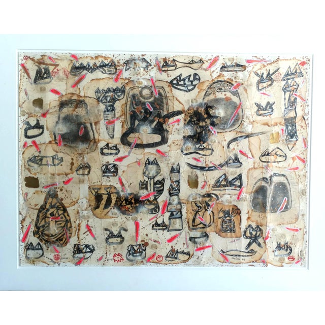 Contemporary Kwok Mang Ho, Chinese Graffiti Pop Artist Kwok, Mixed Media Collage, 1884 For Sale - Image 3 of 8