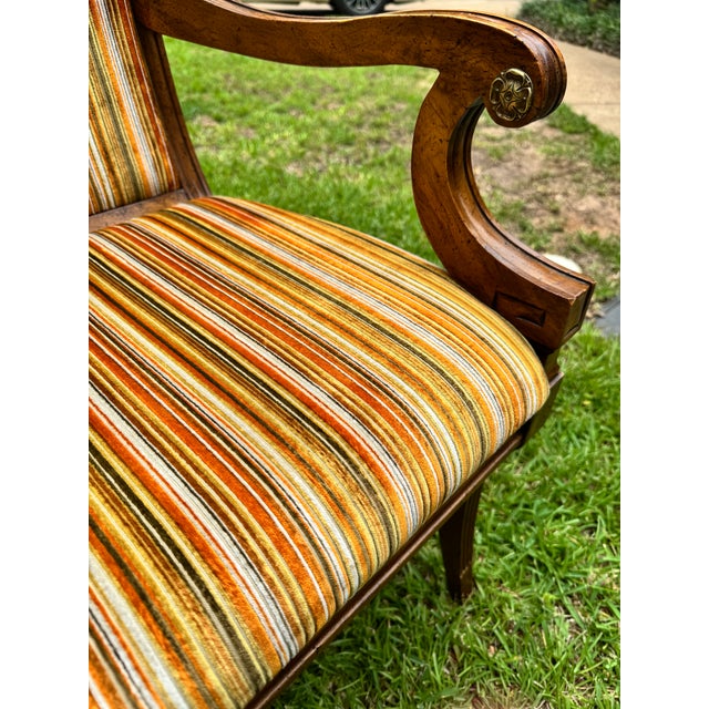 Vintage 1970s Weiman / Warren Lloyd Neoclassical Armchairs With Original Gold Hardware - A Pair For Sale In Dallas - Image 6 of 14