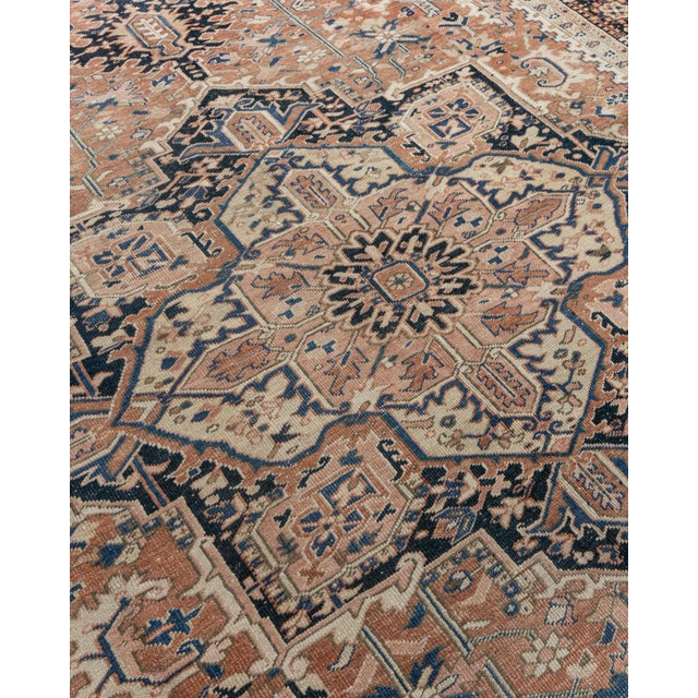 Vintage Heriz Rug 9ft 2in X 12ft 11in For Sale In New York - Image 6 of 12