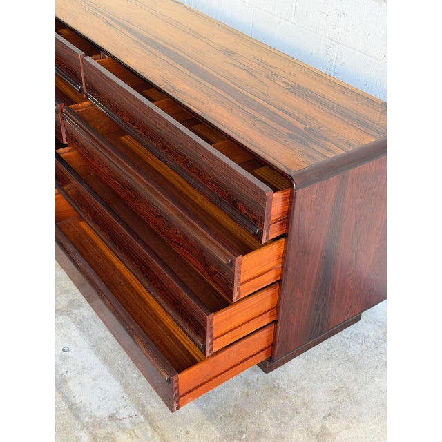 Rosewood Westnofa Dresser 8 Drawer Lowboy Storage Unit Mid-Century Modern Norway 1970s For Sale - Image 9 of 11