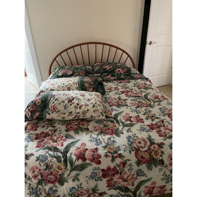 Brown 1980s Solid Teak Queen Size Bed Frame For Sale - Image 8 of 11
