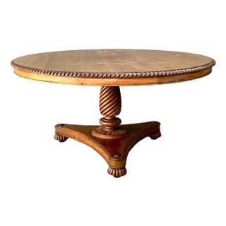 Vintage Turned Wood Dining Table For Sale