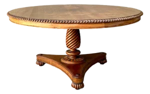 Vintage Turned Wood Dining Table