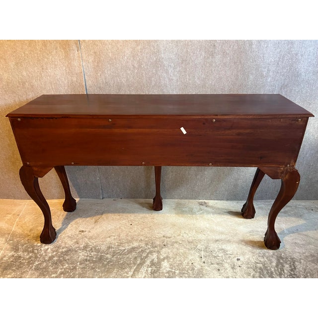 1990s Mahogany Chippendale Console or Sideboard With Ball and Claw Feet For Sale - Image 12 of 12