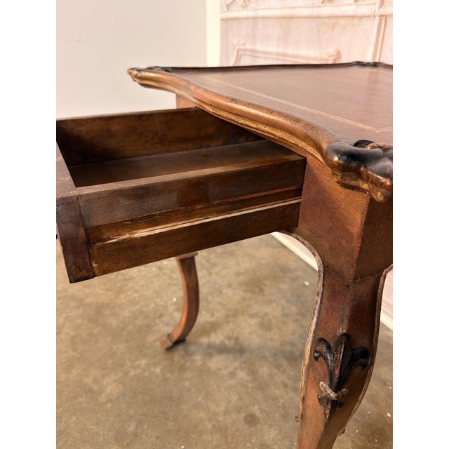 Pair of French Louis XV Faux-Leather Painted Side Tables For Sale In Los Angeles - Image 6 of 18