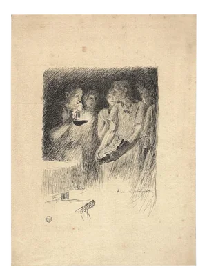Auguste François-Marie Gorguet, Figures, Pen Drawing, Early 20th Century