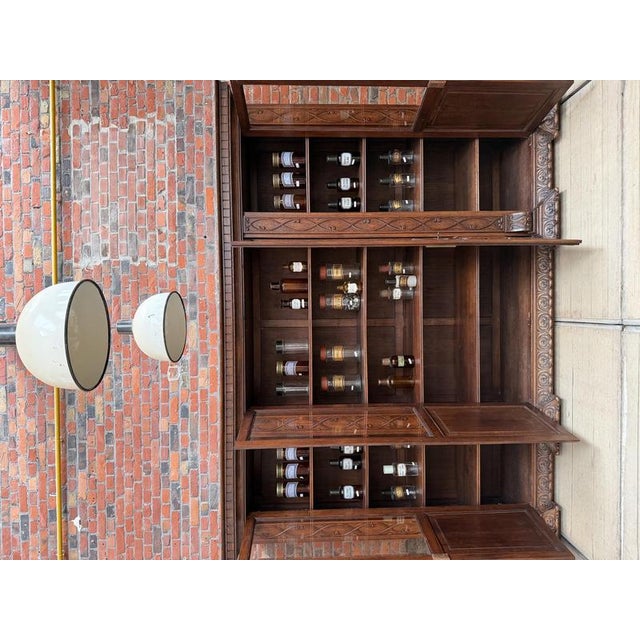 Wood Large Oak Pharmacy Display Case For Sale - Image 7 of 18