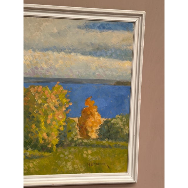 H. Lindmark, By the Sea, 1983, Oil on Canvas, Framed For Sale - Image 8 of 18