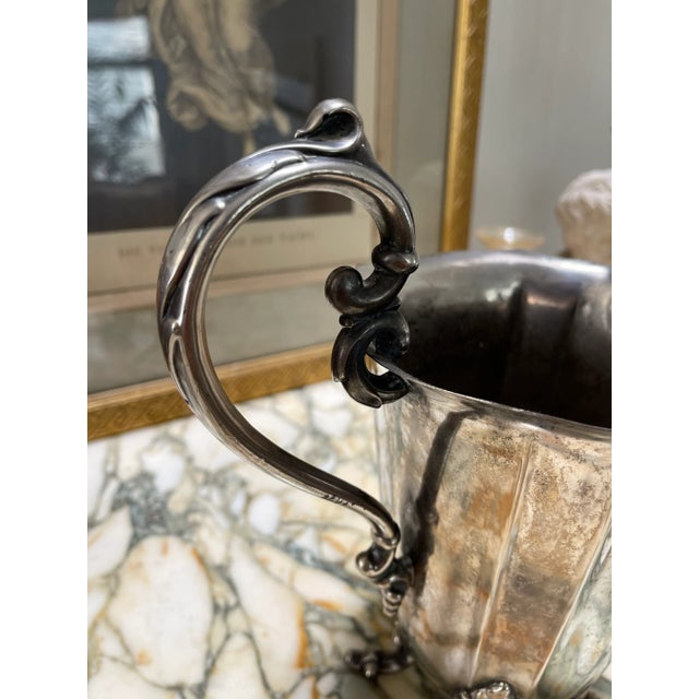 Mid 19th Century 19th Century Silver Plated Brass Vase Pitcher For Sale - Image 5 of 10