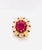 Art Deco Bochic “Capri” Vintage Natural Ruby & White Opal Retro Ring Set In 18K Gold & Silver For Sale - Image 3 of 10