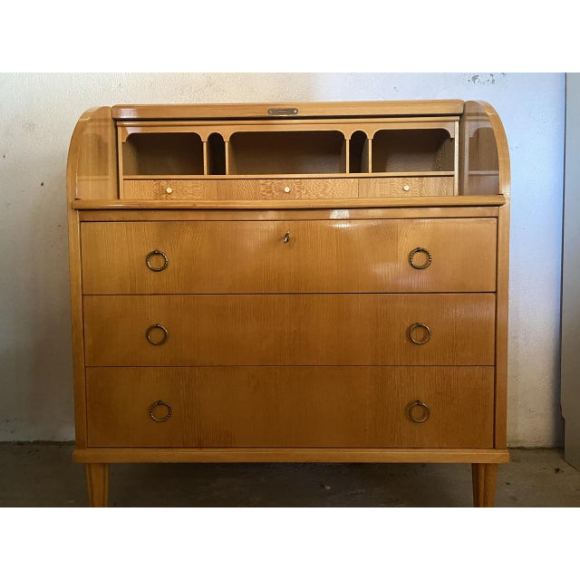 Mid-Century Modern Scandinavian Teak Secretary in the style of Egon Ostergaard, 1960s For Sale - Image 3 of 18