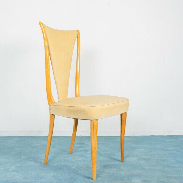 Brown Dining Table & Chairs Set in the Style of Vittorio Dassi, 1940s, Set of 7 For Sale - Image 8 of 13