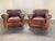 Pair of Leather Club Chairs, French Art Deco-Style, Classic Distressed Brown Leather, "Mustache" Back For Sale - Image 11 of 13