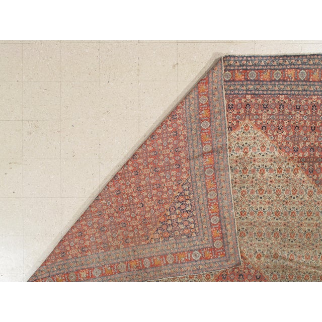 Persian Antique Tabriz Carpet, Hadji Jalili Persian Rug, Earth Tones, Ivory, Rust, Navy For Sale - Image 3 of 18