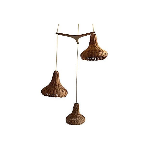 Modern Wicker Chandelier Chairish