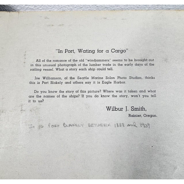 1900 - 1909 Rare Antique Hand-Colored Photograph of Port Blakely, Wa Mill (C. 1900) by Wilhelm Hester For Sale - Image 5 of 6