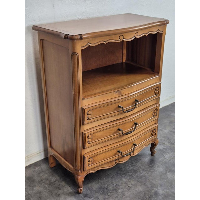 Rustic Neorustic Bedside Table in Cherrywood For Sale - Image 3 of 5