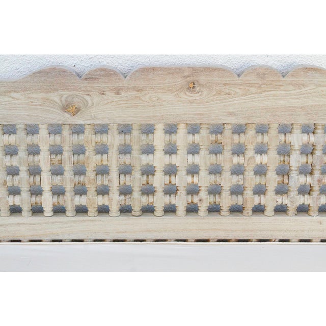 Sun-Bleached Serenity Moroccan Mousharabi Teak Daybed For Sale - Image 4 of 11