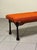 Long Bench in Stained Wood and Fabric, 1960s For Sale - Image 9 of 15