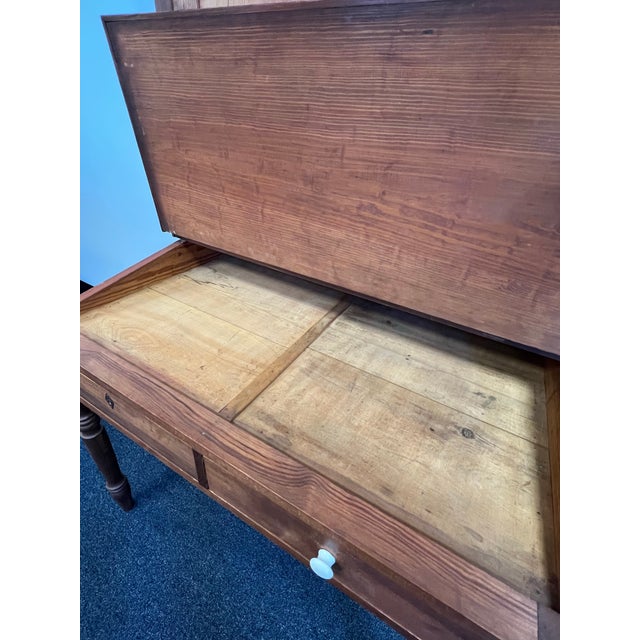 Antique Southern Pine Two Piece Plantation Secretary Desk For Sale In New York - Image 6 of 12