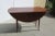 Dining room table, round, opening on 3 OSB extensions of 59 cm, 6 spindle legs with shoes and on wheels. Cleaned, sanded,...