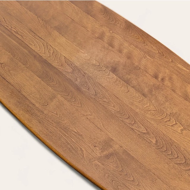 Wood Vintage Mid-Century Maple "Surfboard" Pedestal Coffee Table, 1970s For Sale - Image 7 of 9