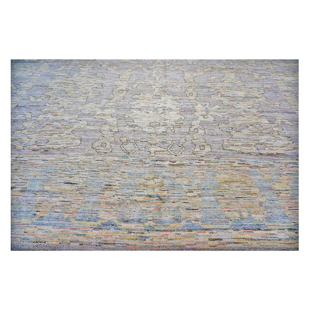 Textile 21st Century Turkish Oushak Wool 13x19 Slate Blue & Grey Handmade Oversized Area Rug #1144105 For Sale - Image 7 of 11