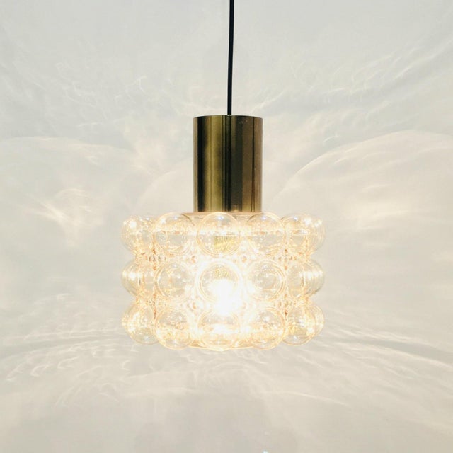 Large Mid-Century Amber Bubble Glass Ceiling Light by Helena Tynell for Limburg, Germany, 1960s For Sale - Image 6 of 10