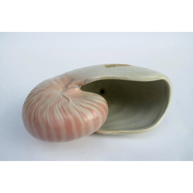 Vintage C1970's Fitz & Floyd Footed Porcelain Ceramic Nautlius Decorative Planter, Accent Piece For Sale - Image 10 of 13